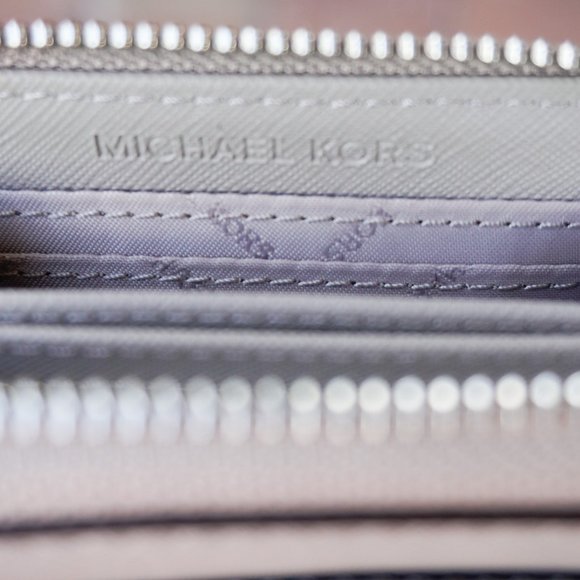 Michael Kors JST Card Case ZA Wallet MK White Grey - Picture 7 of 8